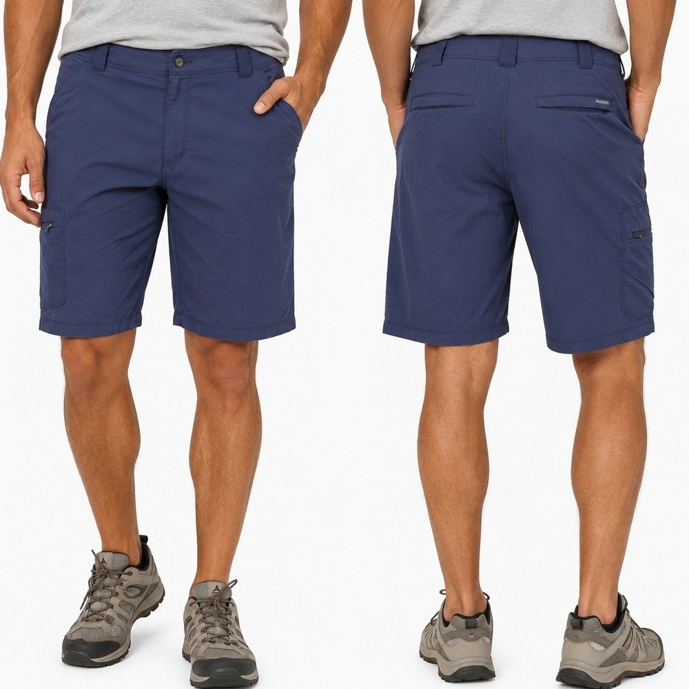 Ascend Shorts Mens 38 Navy Blue Cargo Outdoor Performance Trail Active Zipper
